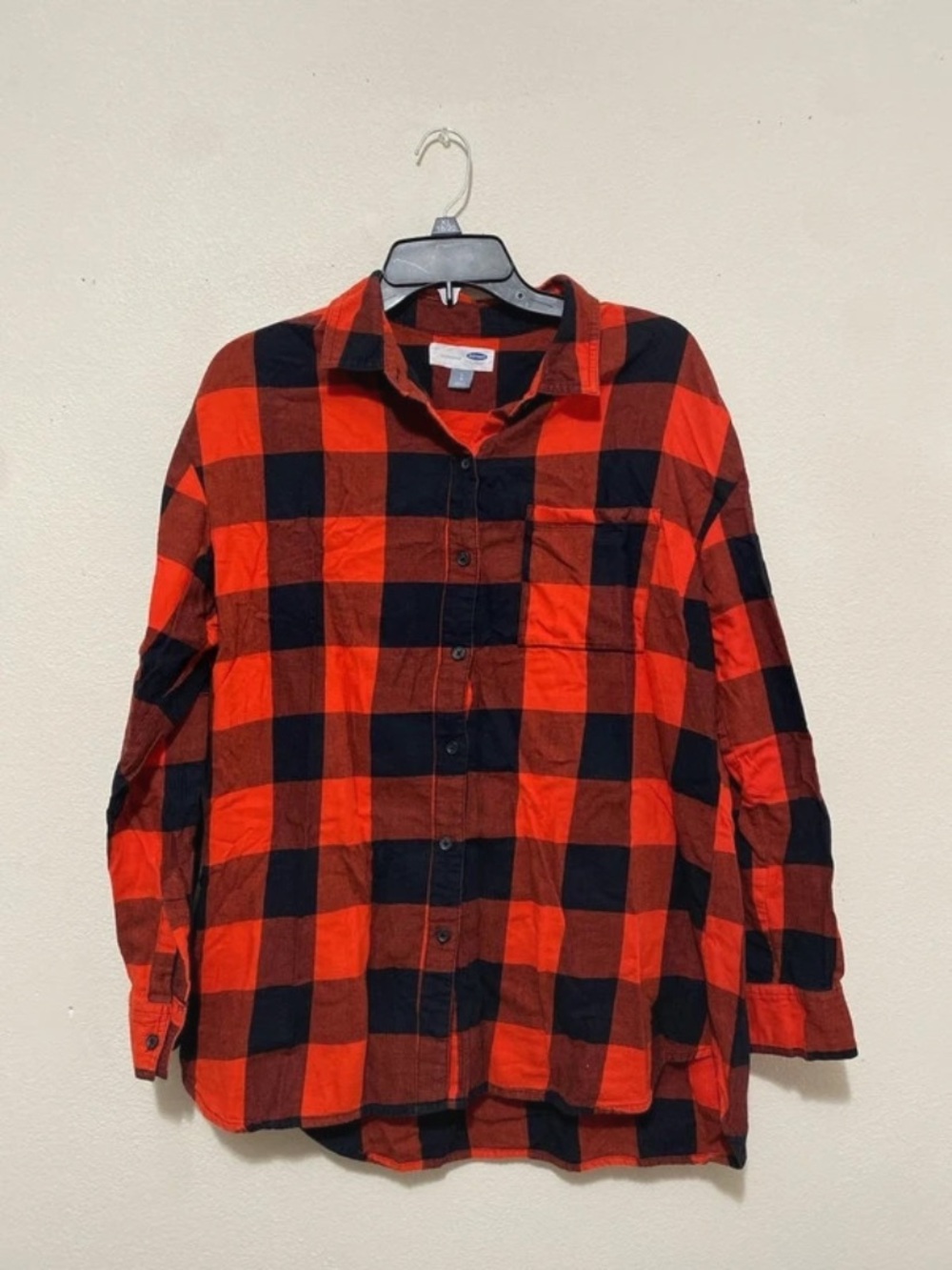 Old Navy Plaid Flannel Button Down Boyfriend Shirt
